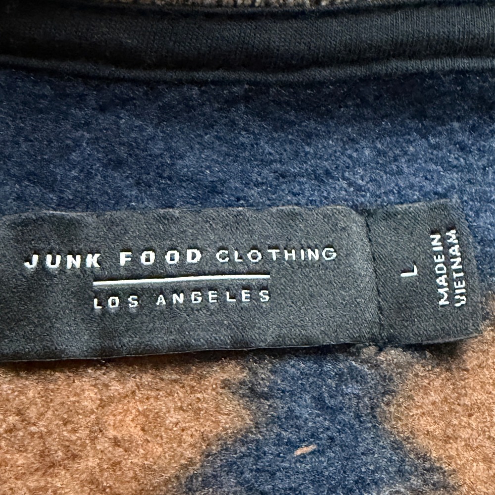 Junk Food Clothing Southwestern Shawl Collar Cardigan Rust Navy 12MJK696 Mens L - Picture 4 of 9